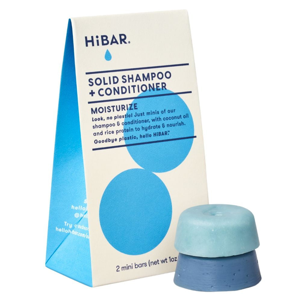 HiBar Moisturize Solid Shampoo and Conditioner Mini Bars, 1 Oz